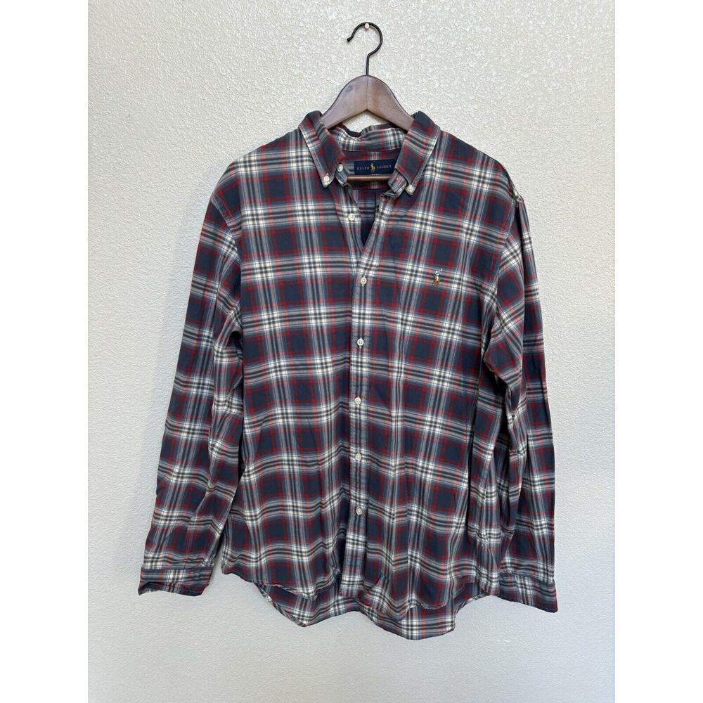 NEW Mens Ralph Lauren plaid long sleeve shirt classic fit casual XL multicolor